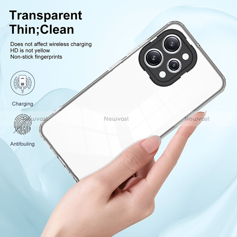 Silicone Transparent Mirror Frame Case Cover H01P for Xiaomi Redmi 12 4G