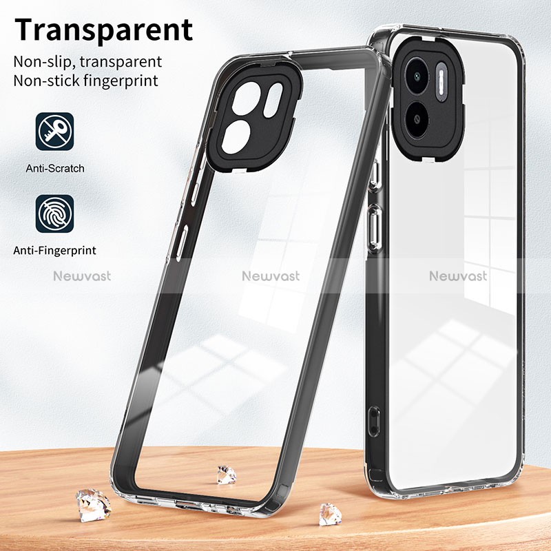 Silicone Transparent Mirror Frame Case Cover H01P for Xiaomi Redmi A1