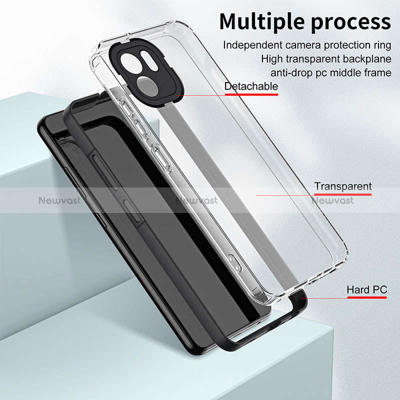 Silicone Transparent Mirror Frame Case Cover H01P for Xiaomi Redmi A2
