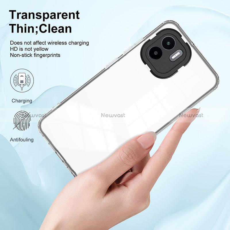Silicone Transparent Mirror Frame Case Cover H01P for Xiaomi Redmi A2 Plus