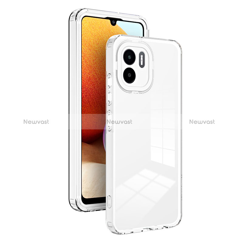Silicone Transparent Mirror Frame Case Cover H01P for Xiaomi Redmi A2 White
