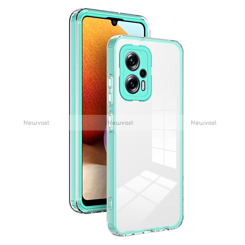 Silicone Transparent Mirror Frame Case Cover H01P for Xiaomi Redmi Note 11 Pro+ Plus 5G Green