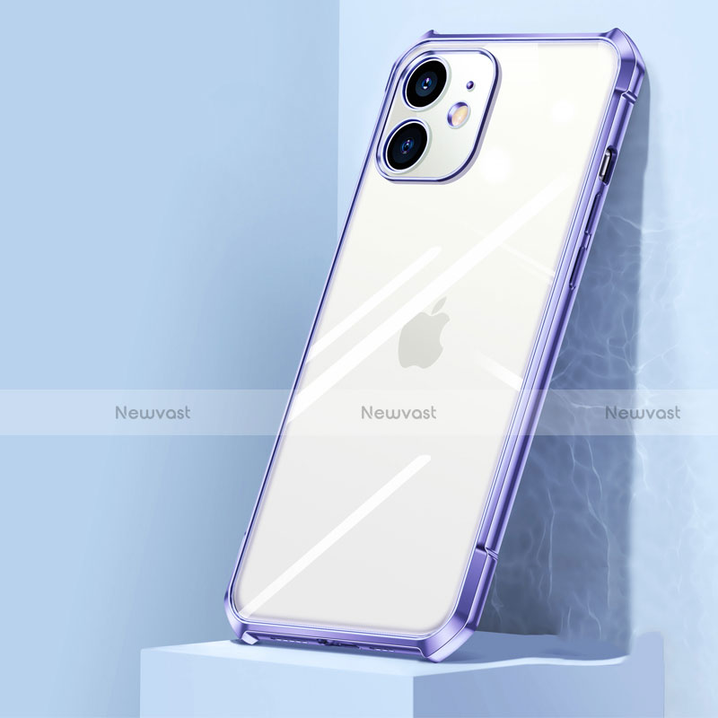 Silicone Transparent Mirror Frame Case Cover H02 for Apple iPhone 12