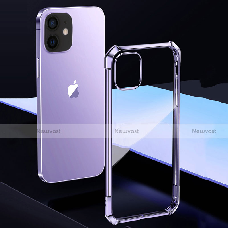 Silicone Transparent Mirror Frame Case Cover H02 for Apple iPhone 12