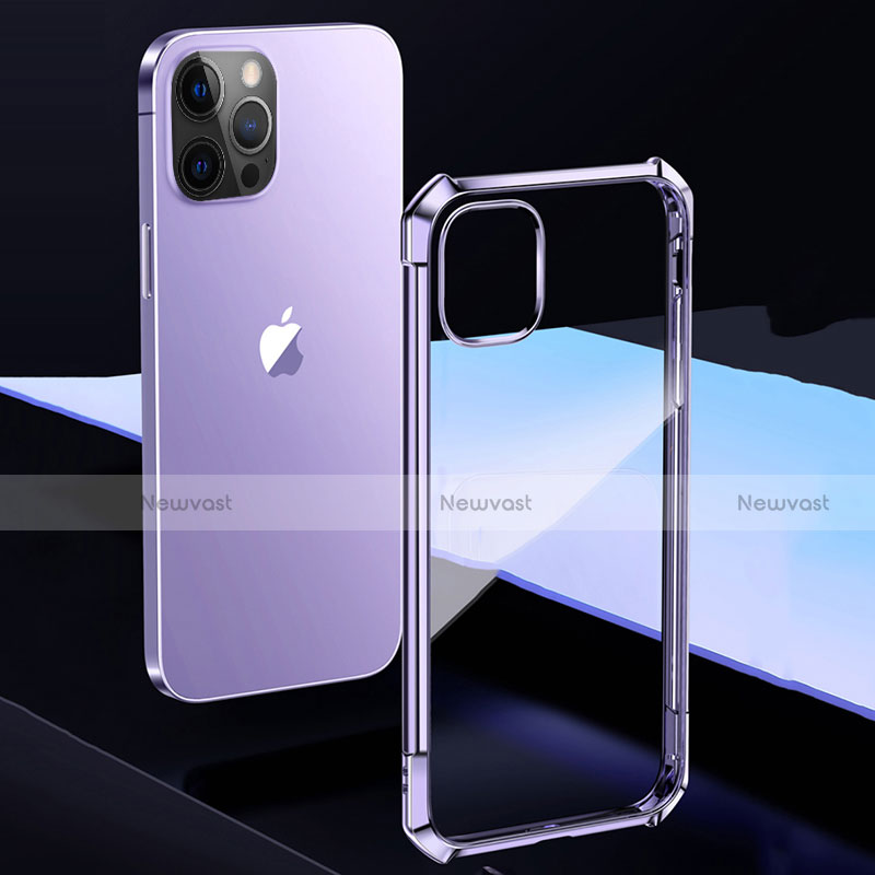 Silicone Transparent Mirror Frame Case Cover H02 for Apple iPhone 12 Pro