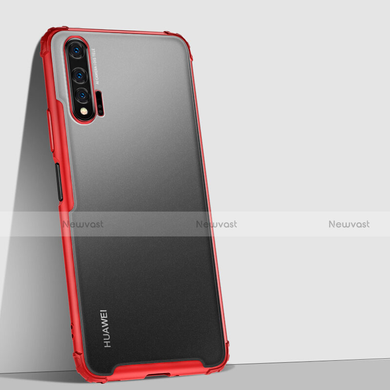 Silicone Transparent Mirror Frame Case Cover H02 for Huawei Nova 6 5G Red