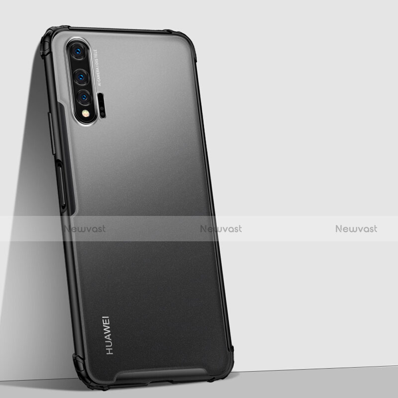 Silicone Transparent Mirror Frame Case Cover H02 for Huawei Nova 6 Black