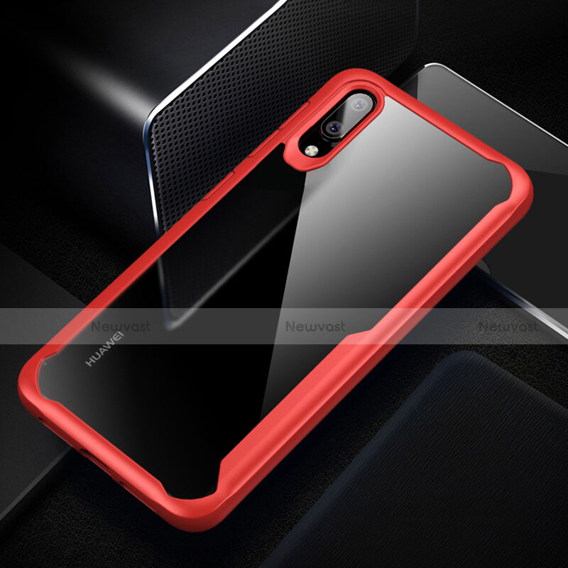 Silicone Transparent Mirror Frame Case Cover H02 for Huawei P20