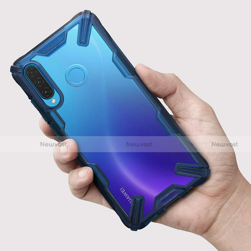 Silicone Transparent Mirror Frame Case Cover H02 for Huawei P30 Lite