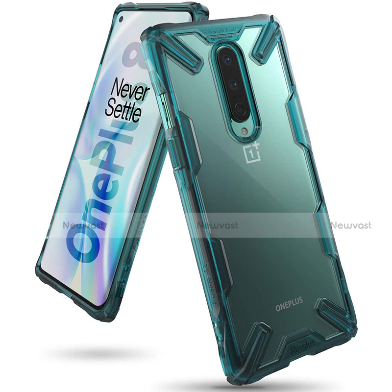 Silicone Transparent Mirror Frame Case Cover H02 for OnePlus 8