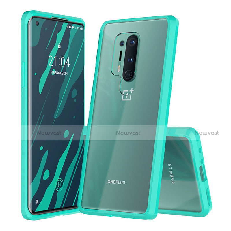 Silicone Transparent Mirror Frame Case Cover H02 for OnePlus 8 Pro