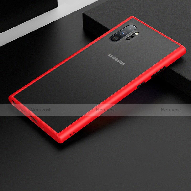 Silicone Transparent Mirror Frame Case Cover H02 for Samsung Galaxy Note 10 Plus 5G Red