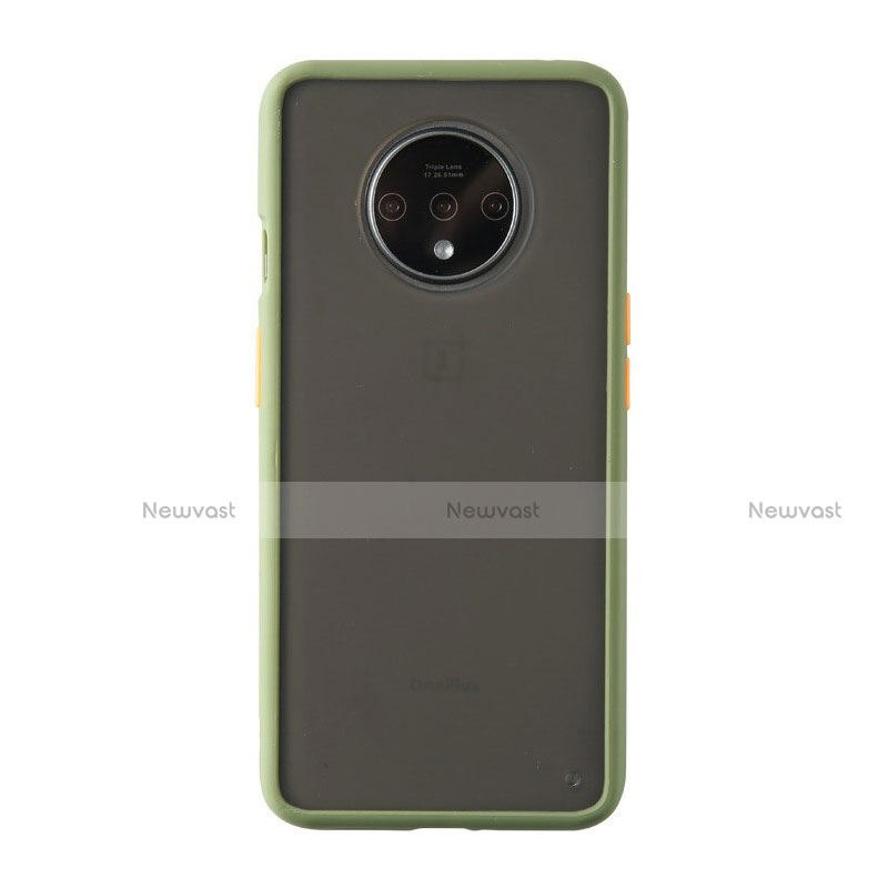 Silicone Transparent Mirror Frame Case Cover H03 for OnePlus 7T Green