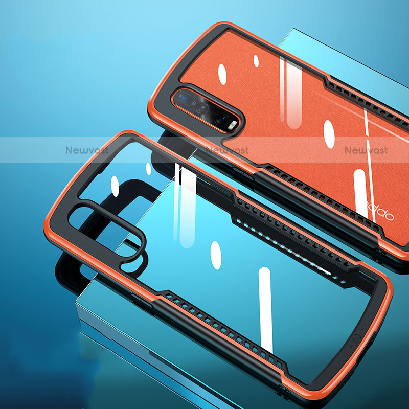 Silicone Transparent Mirror Frame Case Cover H03 for Oppo Find X2 Pro