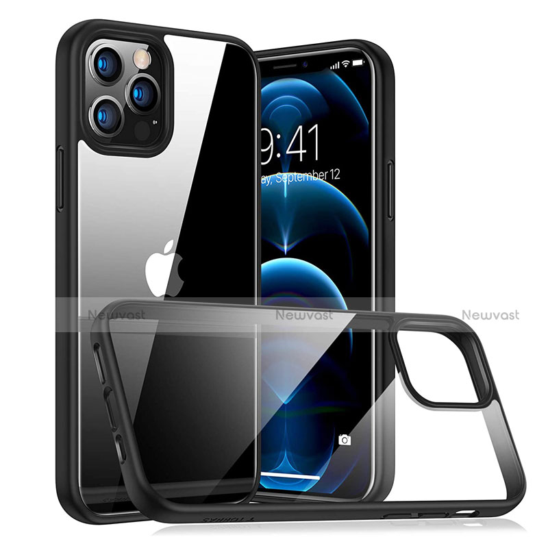 Silicone Transparent Mirror Frame Case Cover H04 for Apple iPhone 12 Pro Max