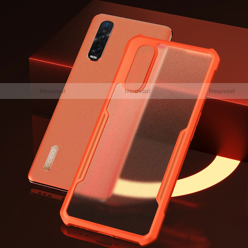 Silicone Transparent Mirror Frame Case Cover H04 for Oppo Find X2 Pro