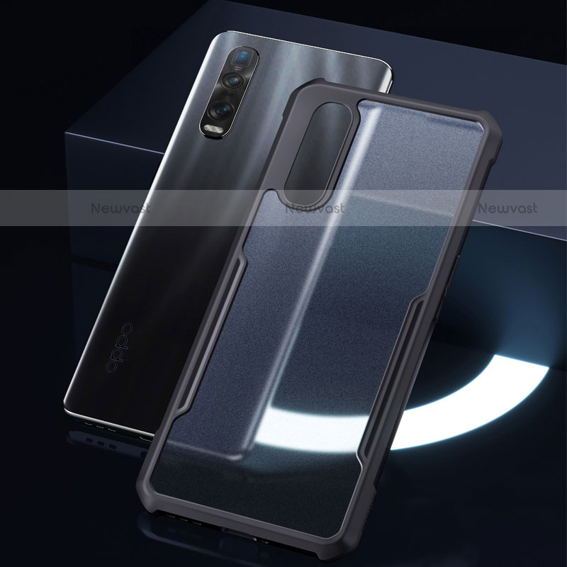 Silicone Transparent Mirror Frame Case Cover H04 for Oppo Find X2 Pro Black