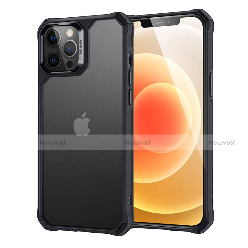 Silicone Transparent Mirror Frame Case Cover H07 for Apple iPhone 12 Pro Max Black