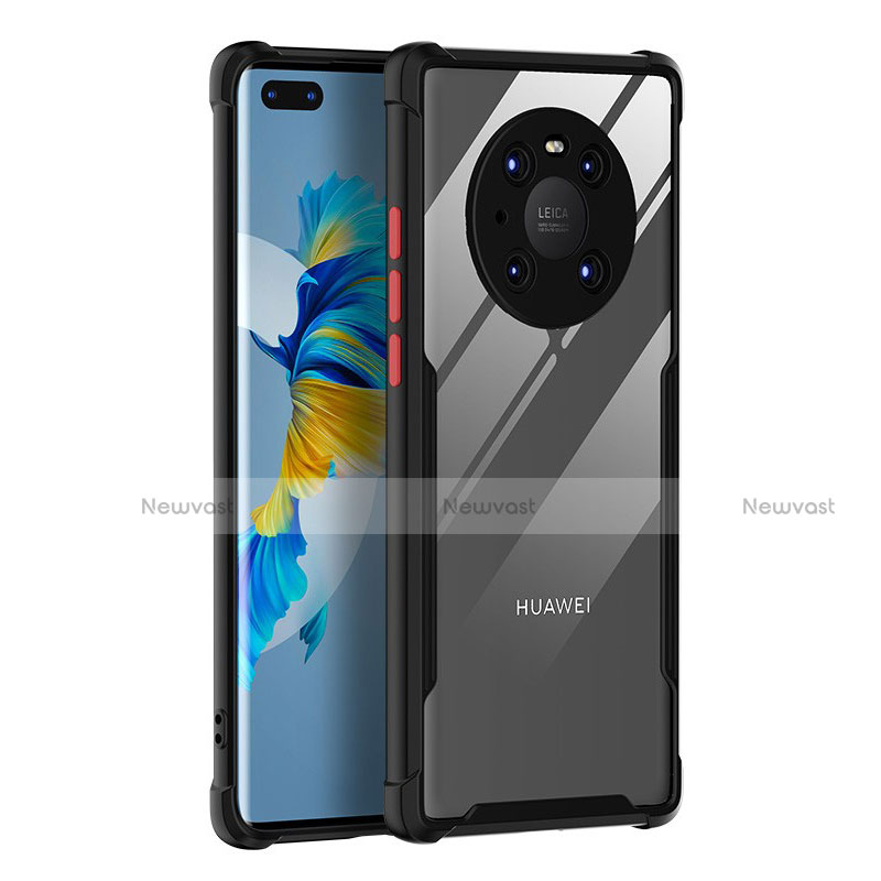 Silicone Transparent Mirror Frame Case Cover K01 for Huawei Mate 40 Pro Black