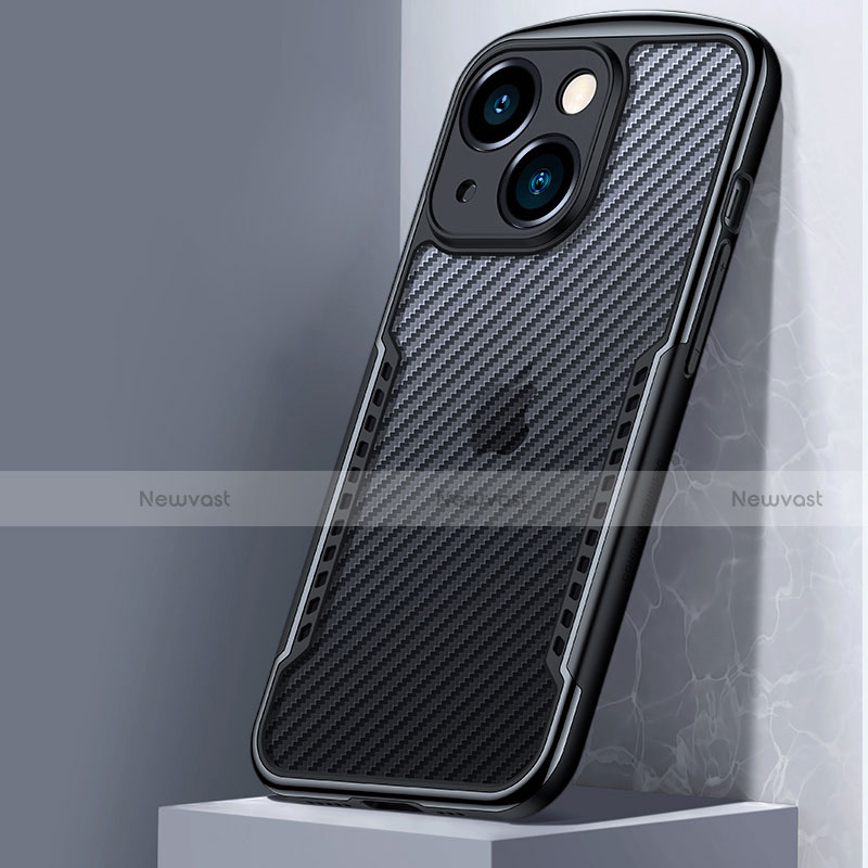 Silicone Transparent Mirror Frame Case Cover M01 for Apple iPhone 13 Mini Dark Gray