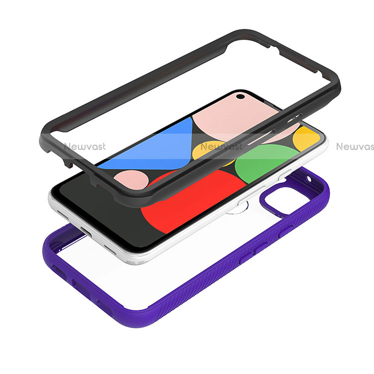 Silicone Transparent Mirror Frame Case Cover M01 for Google Pixel 4a