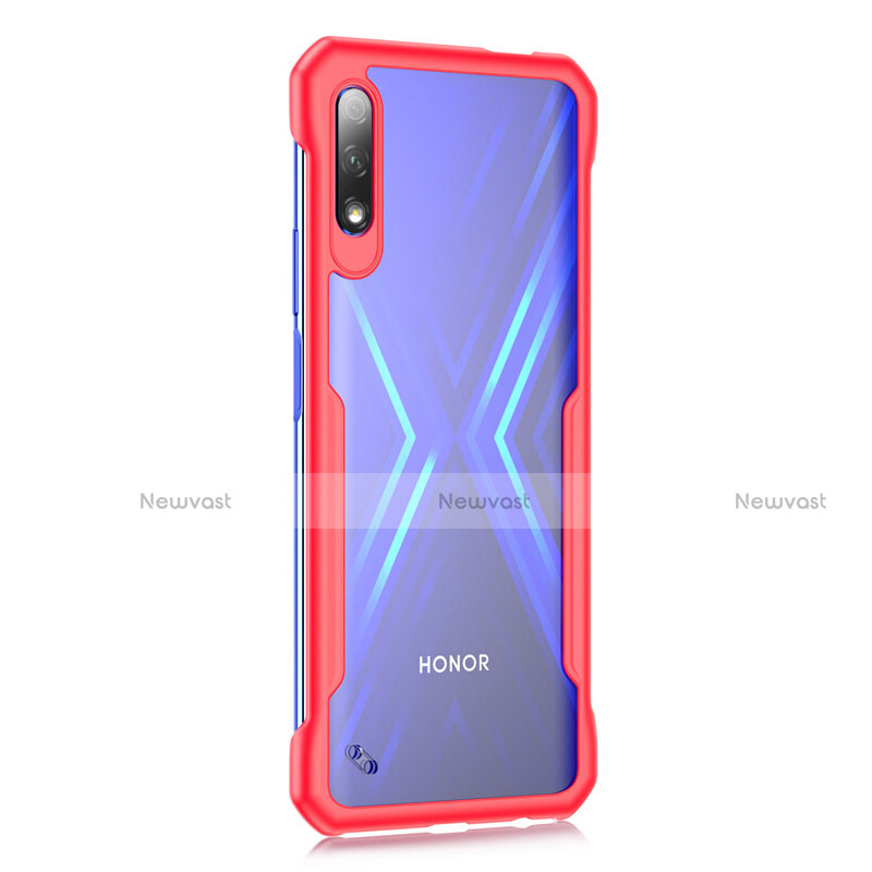 Silicone Transparent Mirror Frame Case Cover M01 for Huawei Honor 9X Red