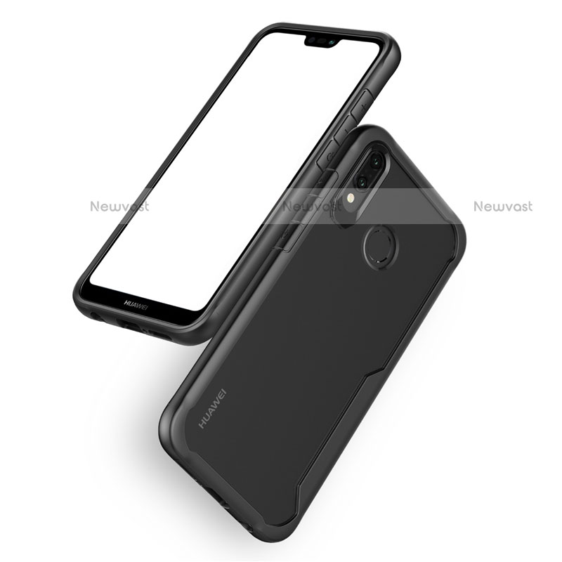 Silicone Transparent Mirror Frame Case Cover M01 for Huawei P20 Lite