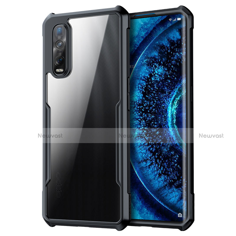 Silicone Transparent Mirror Frame Case Cover M01 for Oppo Find X2 Pro Black