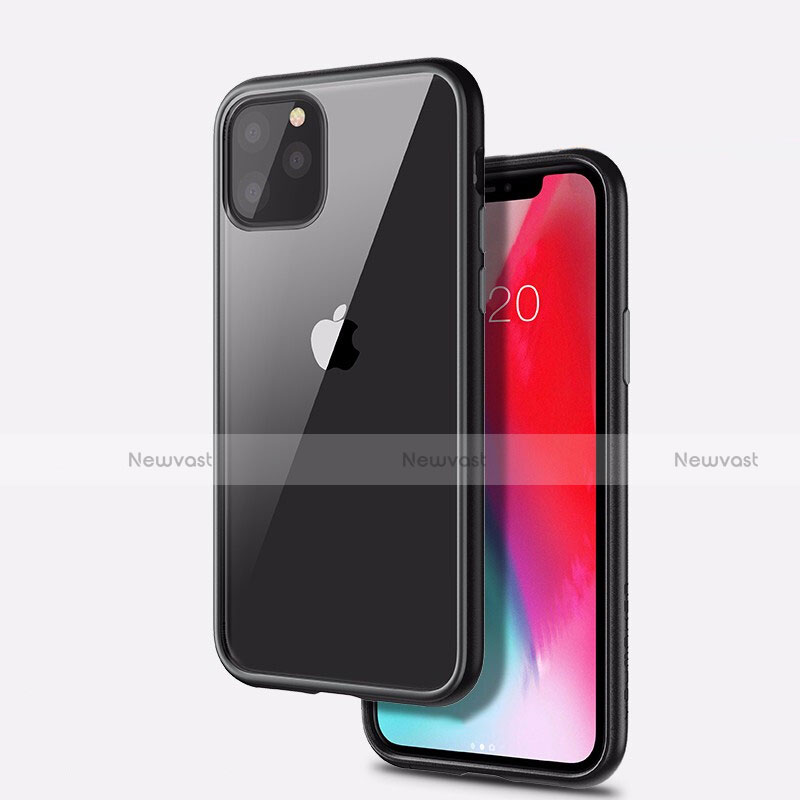 Silicone Transparent Mirror Frame Case Cover M02 for Apple iPhone 11 Pro Max Black