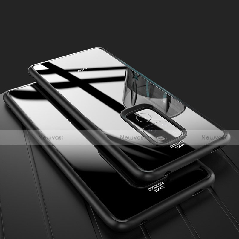 Silicone Transparent Mirror Frame Case Cover M02 for Huawei Mate 20 Black