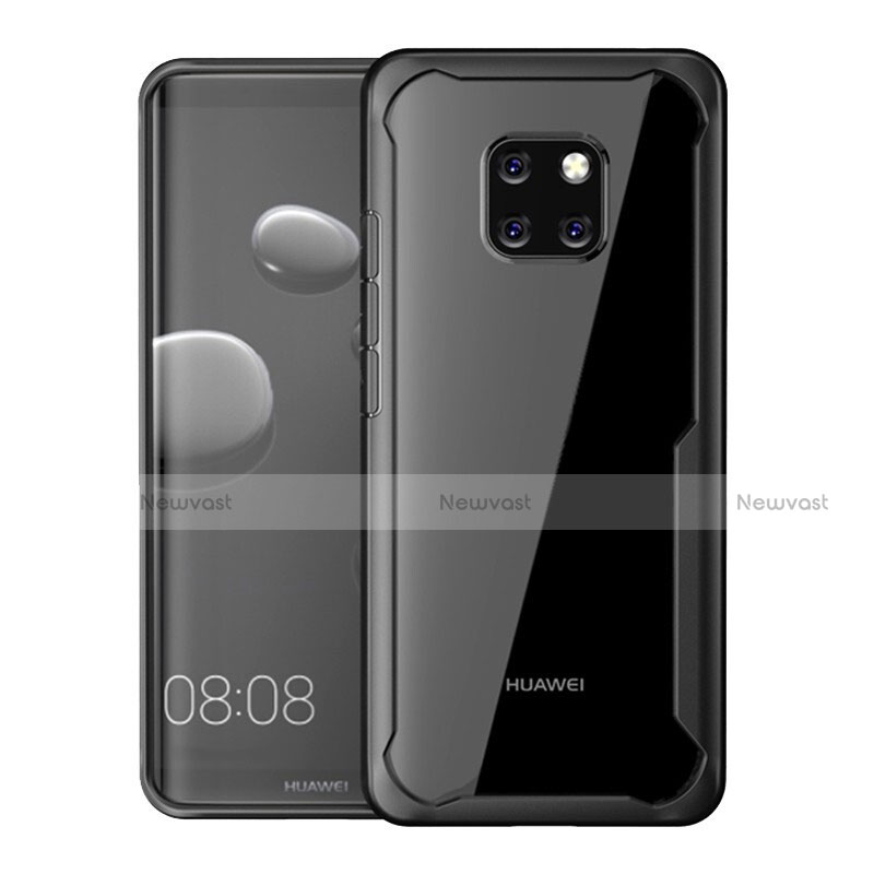 Silicone Transparent Mirror Frame Case Cover M02 for Huawei Mate 20 Pro Black