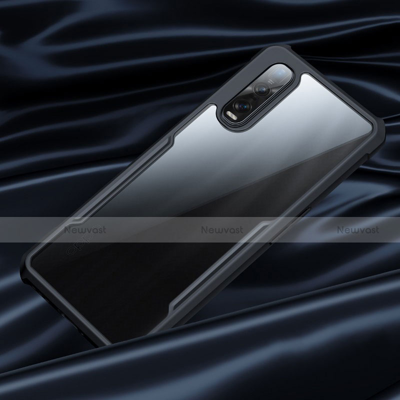 Silicone Transparent Mirror Frame Case Cover M02 for Oppo Find X2 Pro Black