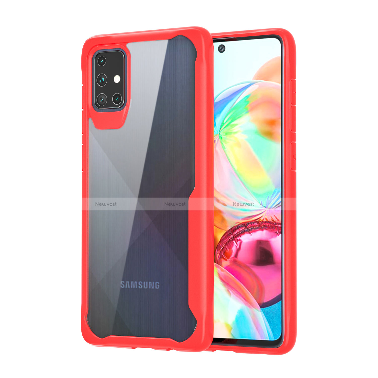 Silicone Transparent Mirror Frame Case Cover M02 for Samsung Galaxy A71 5G