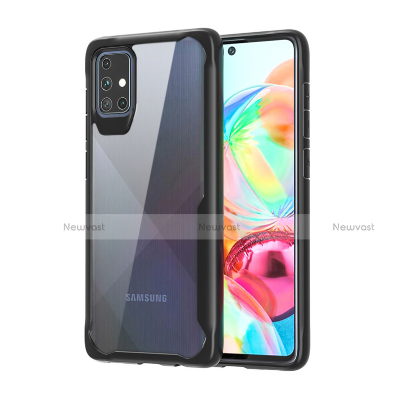 Silicone Transparent Mirror Frame Case Cover M02 for Samsung Galaxy A71 5G