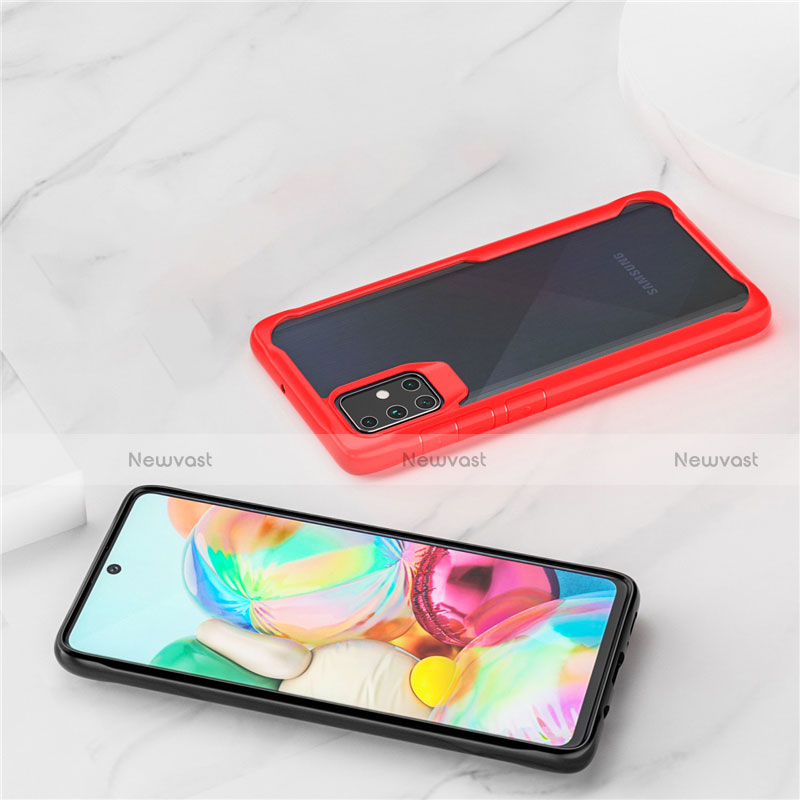 Silicone Transparent Mirror Frame Case Cover M02 for Samsung Galaxy A71 5G