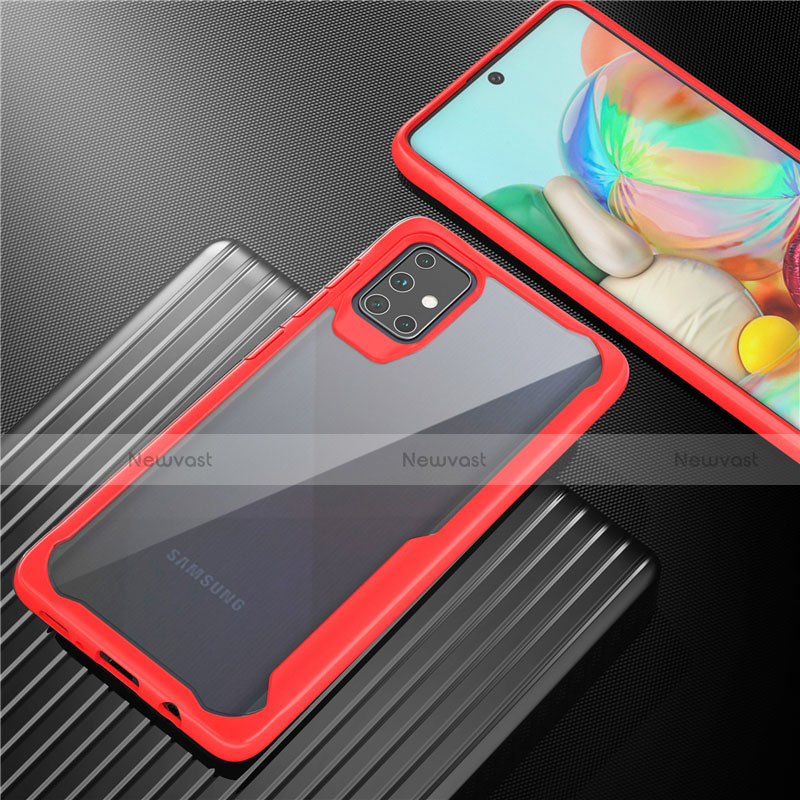 Silicone Transparent Mirror Frame Case Cover M02 for Samsung Galaxy A71 5G