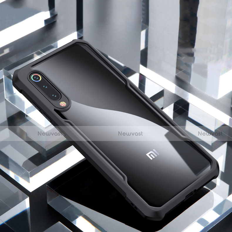 Silicone Transparent Mirror Frame Case Cover M02 for Xiaomi Mi 9 Black