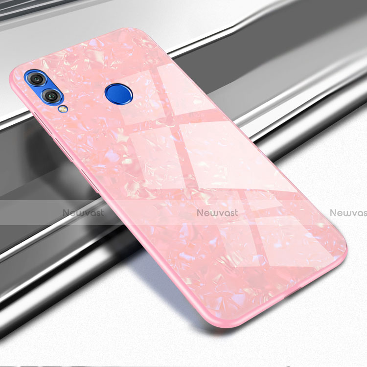 Silicone Transparent Mirror Frame Case Cover M03 for Huawei Honor 8X Rose Gold