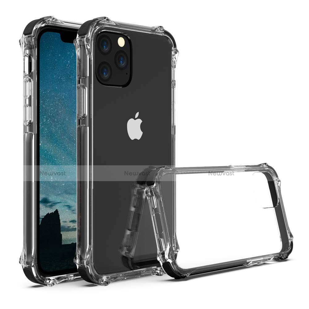 Silicone Transparent Mirror Frame Case Cover M04 for Apple iPhone 11 Pro Black