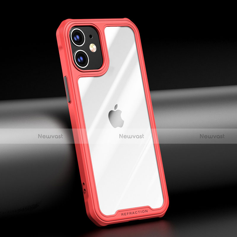 Silicone Transparent Mirror Frame Case Cover M04 for Apple iPhone 12