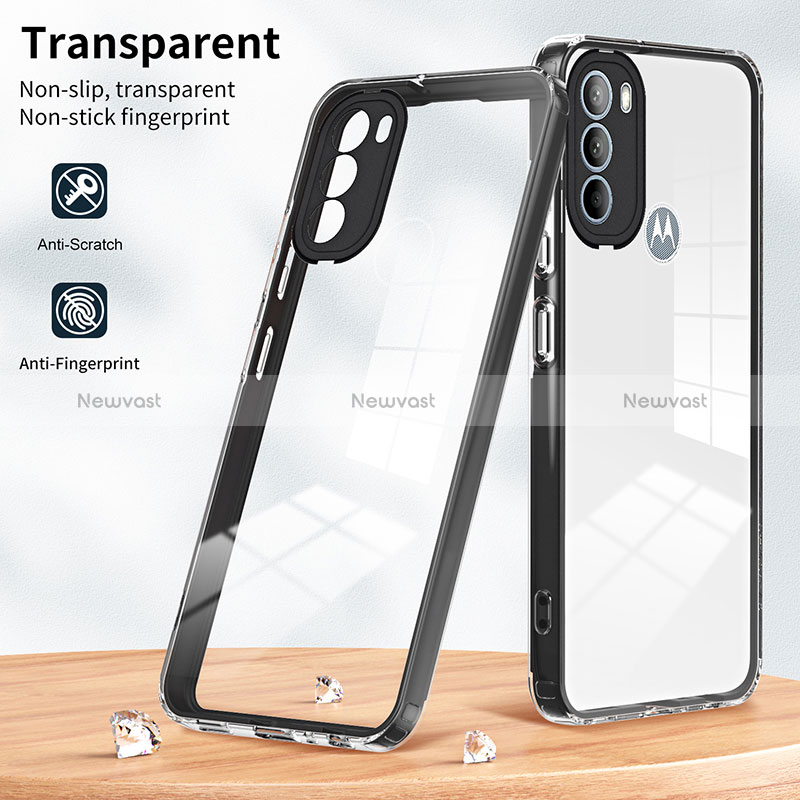 Silicone Transparent Mirror Frame Case Cover MQ1 for Motorola Moto G31