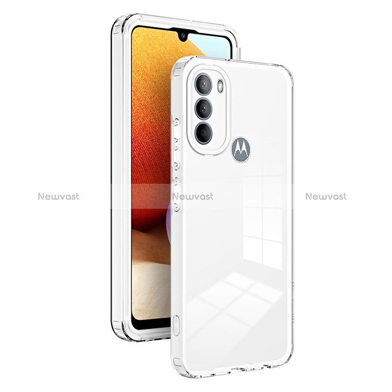 Silicone Transparent Mirror Frame Case Cover MQ1 for Motorola Moto G31 Clear