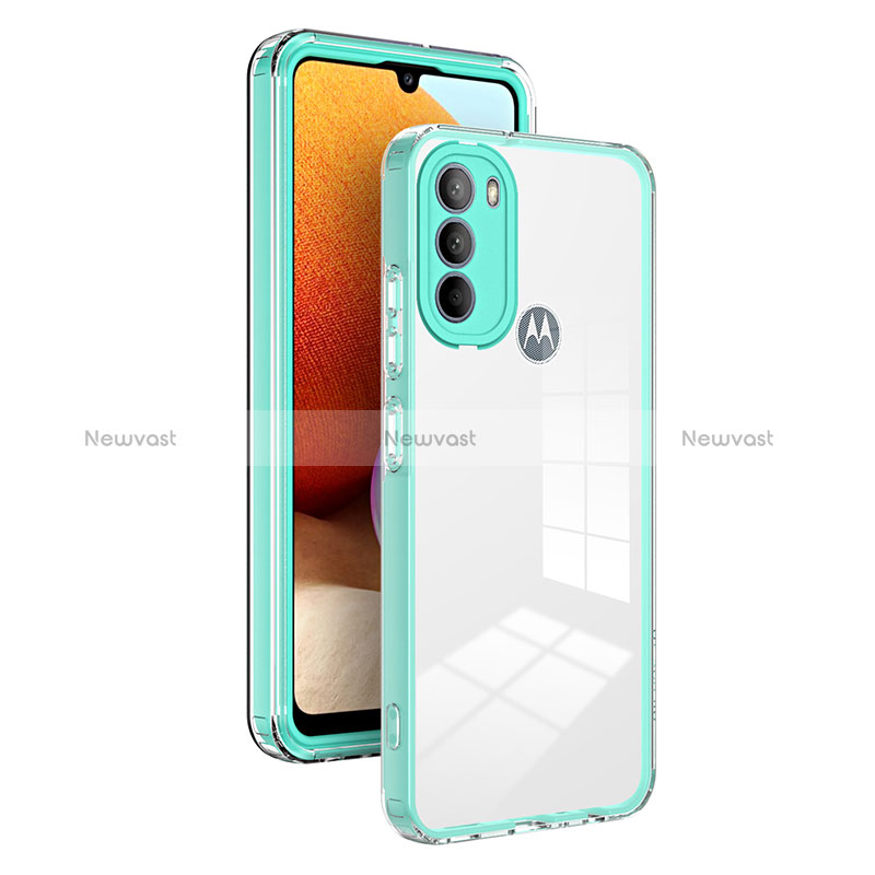 Silicone Transparent Mirror Frame Case Cover MQ1 for Motorola Moto G41 Green