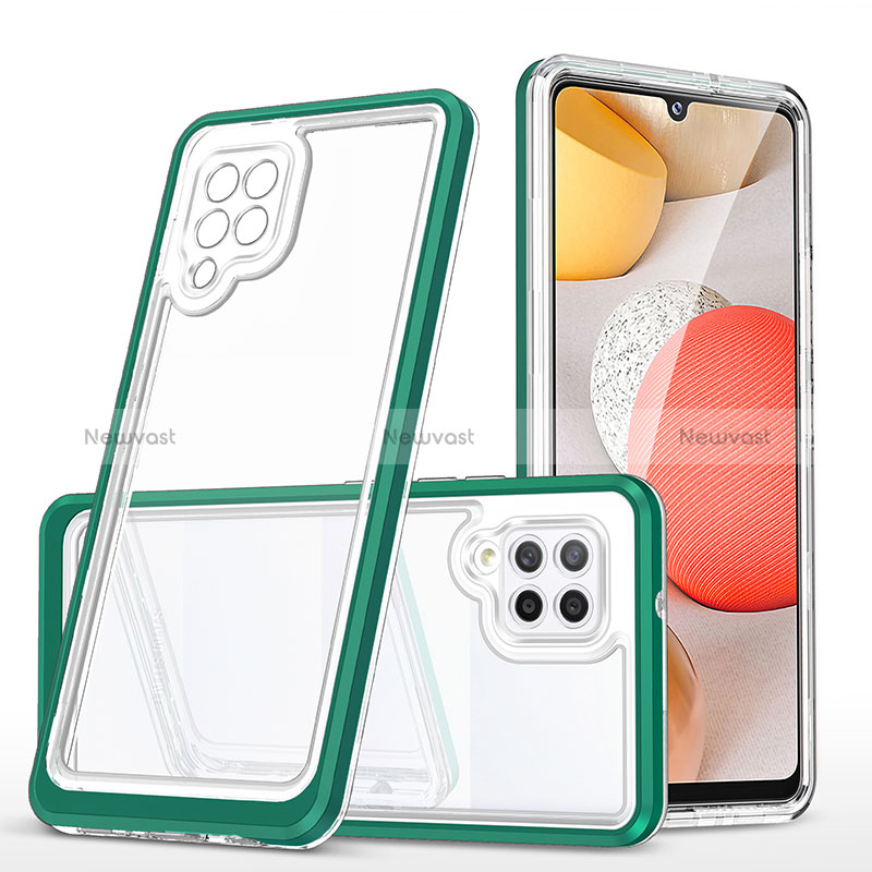 Silicone Transparent Mirror Frame Case Cover MQ1 for Samsung Galaxy A42 5G Green
