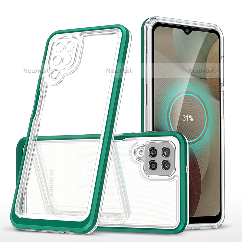 Silicone Transparent Mirror Frame Case Cover MQ1 for Samsung Galaxy F12 Green