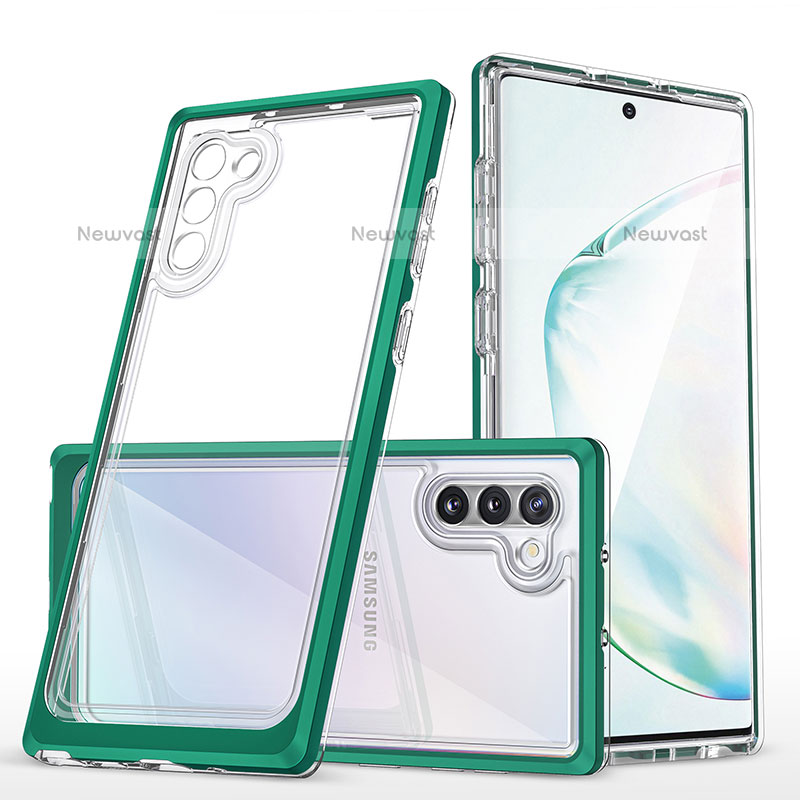 Silicone Transparent Mirror Frame Case Cover MQ1 for Samsung Galaxy Note 10 5G Green