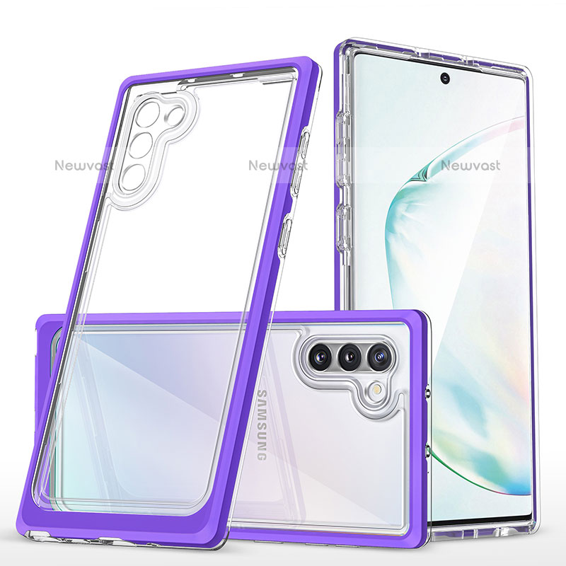 Silicone Transparent Mirror Frame Case Cover MQ1 for Samsung Galaxy Note 10 5G Purple