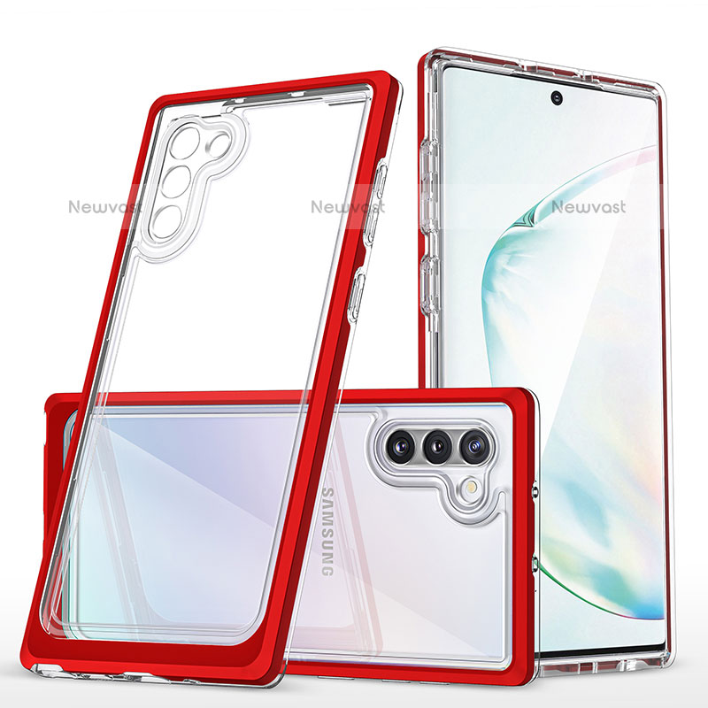 Silicone Transparent Mirror Frame Case Cover MQ1 for Samsung Galaxy Note 10 5G Red
