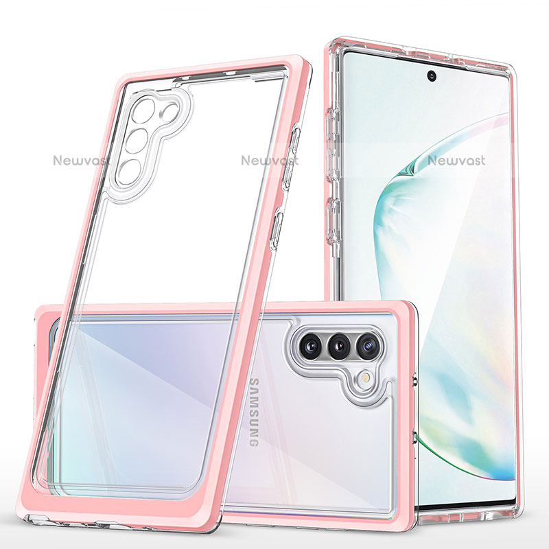 Silicone Transparent Mirror Frame Case Cover MQ1 for Samsung Galaxy Note 10 5G Rose Gold