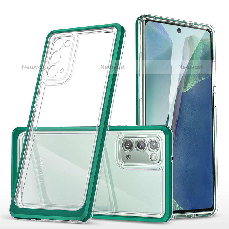 Silicone Transparent Mirror Frame Case Cover MQ1 for Samsung Galaxy Note 20 5G Green